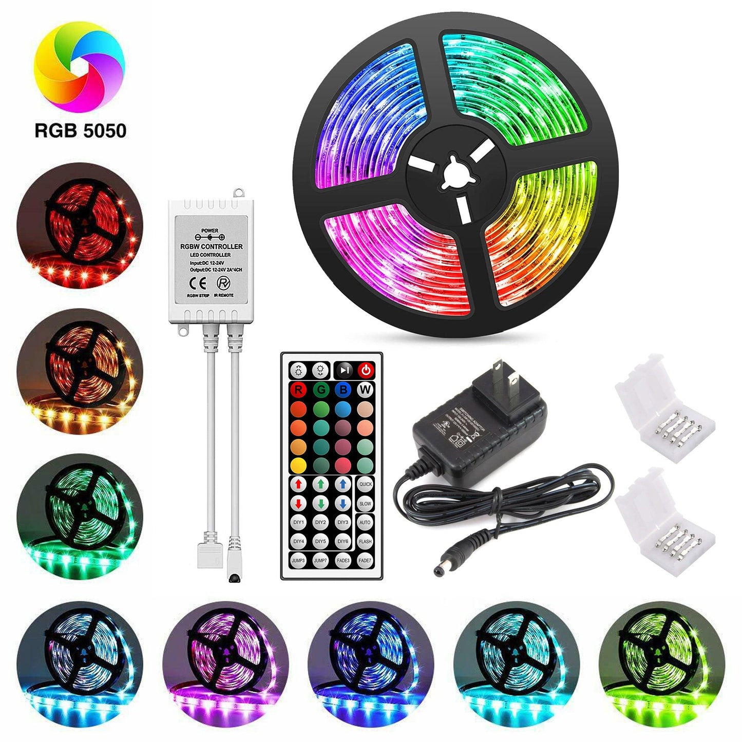 16.4FT 5050 RGB LED Strip Light IR Control Set