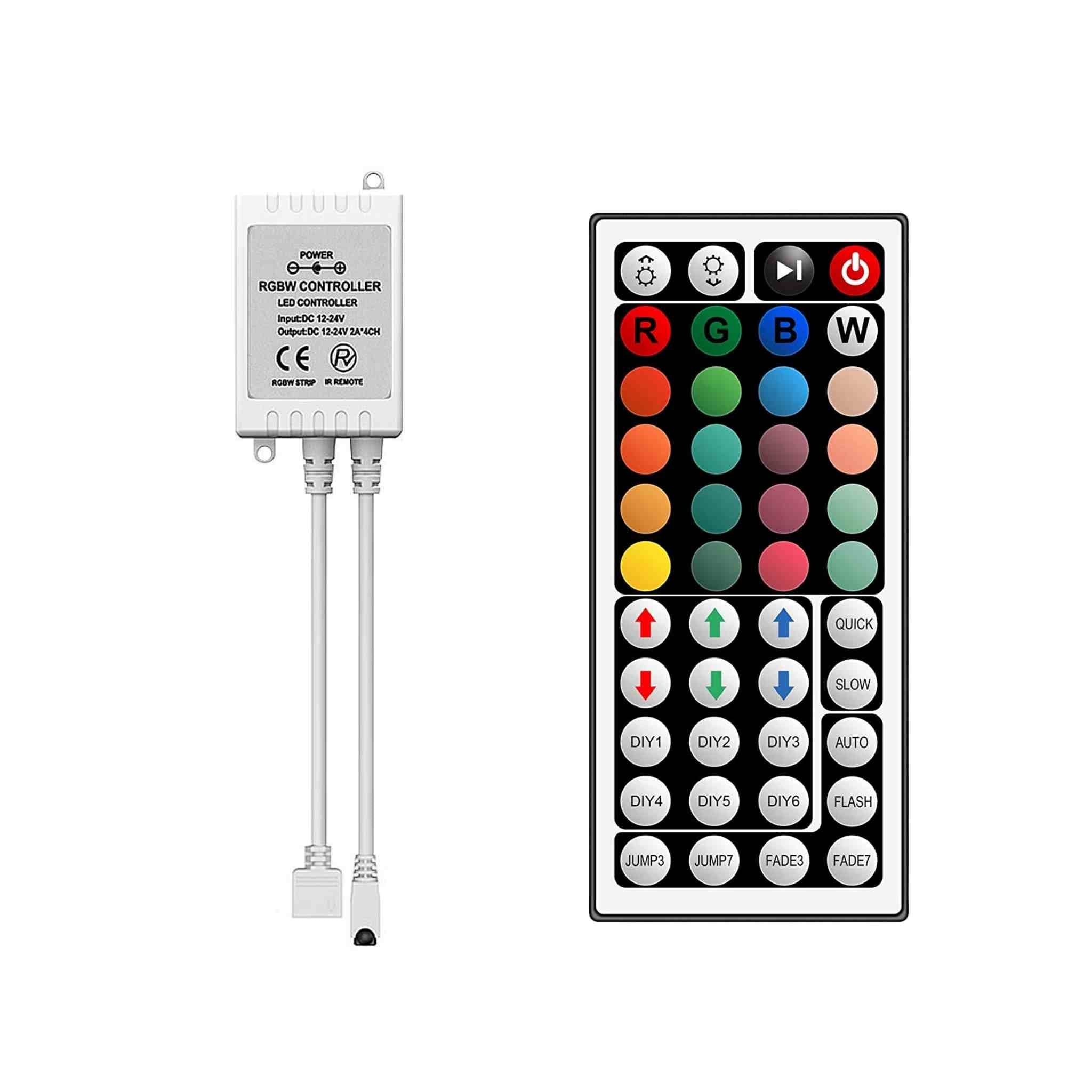 44 Key Remote 1-Port RGB Controller with 44-Key Wireless IR Remote - Thorbeam